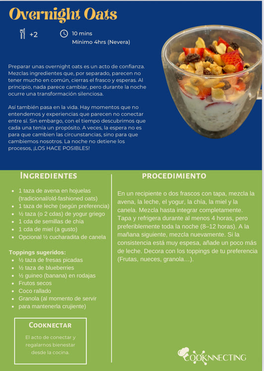 Overnight Oats “La noche no detiene el proceso, lo hace posible”