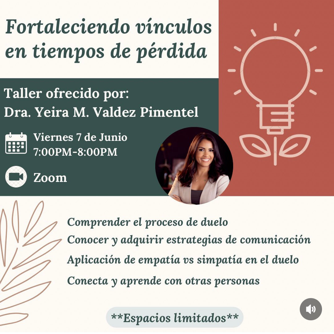 Taller: Fortaleciendo vínculos en tiempos de pérdida ($30)